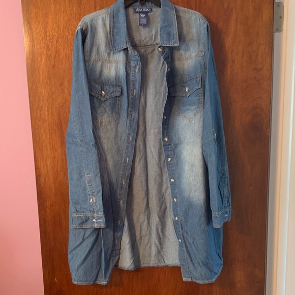 Denim Long Sleeve Shirt by New Look - Picture 1 of 3